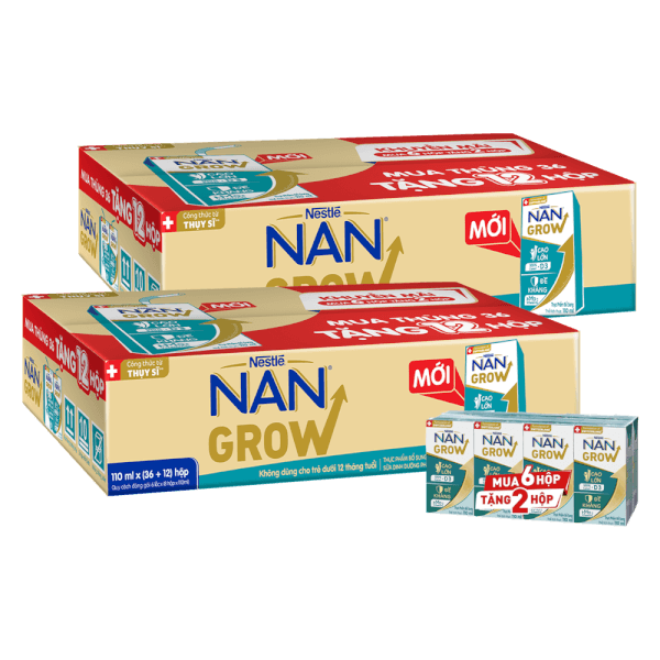 Combo 2 thùng thực phẩm bổ sung Nestlé NANGROW 6 (8x110ml) Mua 6 tặng 2