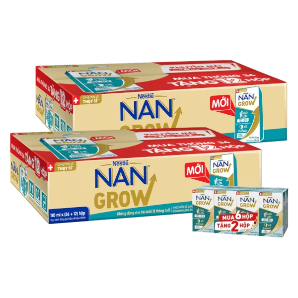 Combo 2 thùng thực phẩm bổ sung Nestlé NANGROW 6 (8x110ml) Mua 6 tặng 2