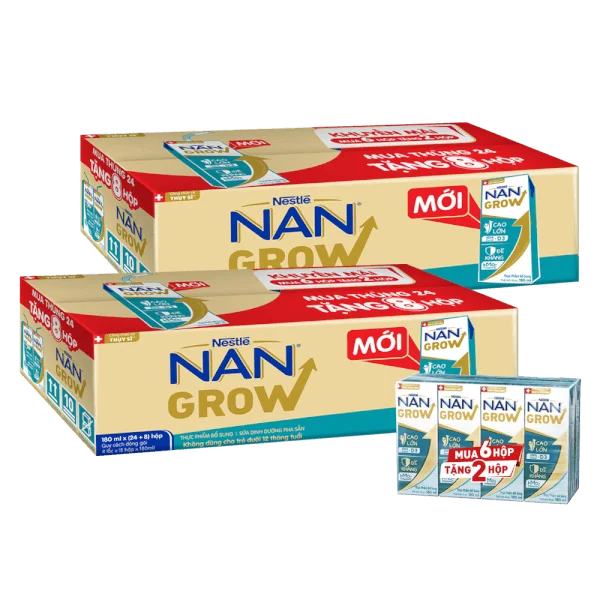Combo 2 thùng thực phẩm bổ sung Nestlé NANGROW 4 (8x180ml) Mua 6 tặng 2