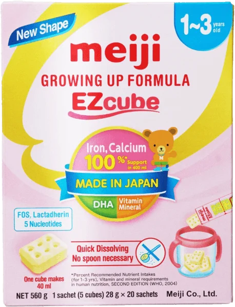 Sữa Meiji Growing up Formula Ezcube 560g (1-3 tuổi)