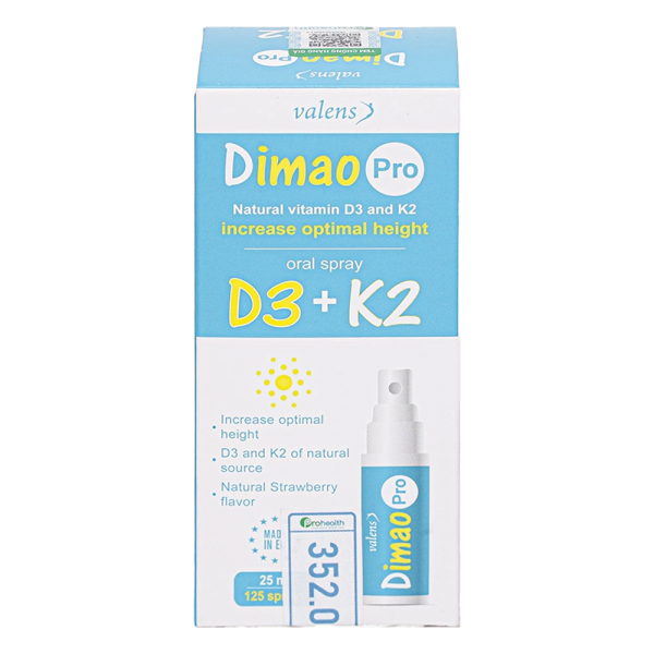 Combo 3 Thực phẩm bảo vệ sức khỏe Dimao Pro Oral Spray D3 + K2