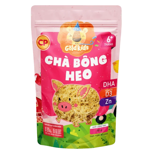 Chà bông heo Goldkids 50gr