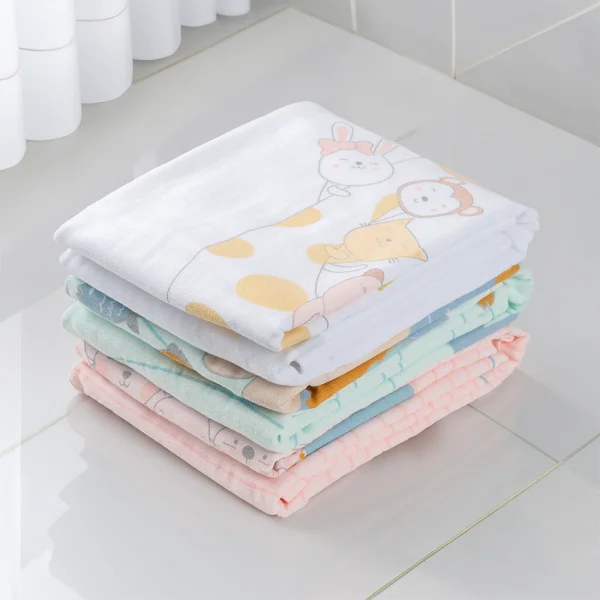 Khăn tắm trẻ em Cotton Nàng tiên cá Animo BM9T (60x120cm,Trắng)