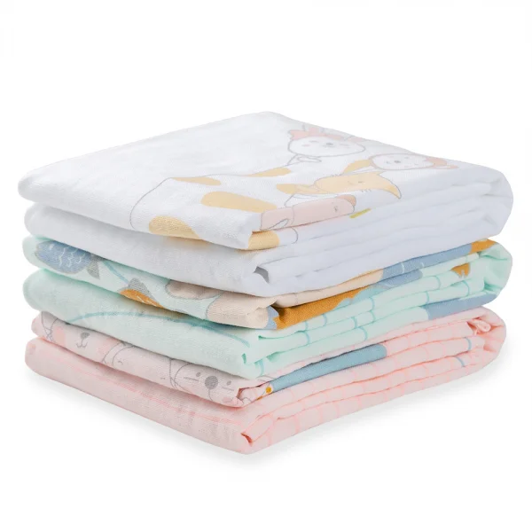 Khăn tắm trẻ em Cotton Nàng tiên cá Animo BM9T (60x120cm,Trắng)