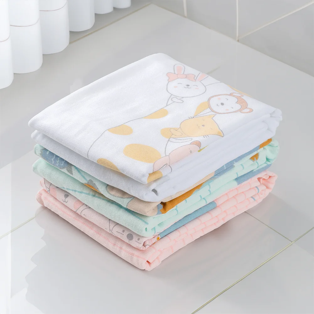 Combo 2 Khăn tắm trẻ em Cotton Thỏ và bạn Animo BM9T (60x120cm,Hồng)