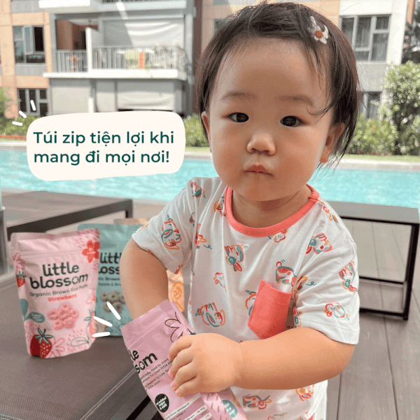 Combo 2 Bánh Puffs Gạo Lứt Hữu Cơ Little Blossom Vị Khoai Lang Tím 40g