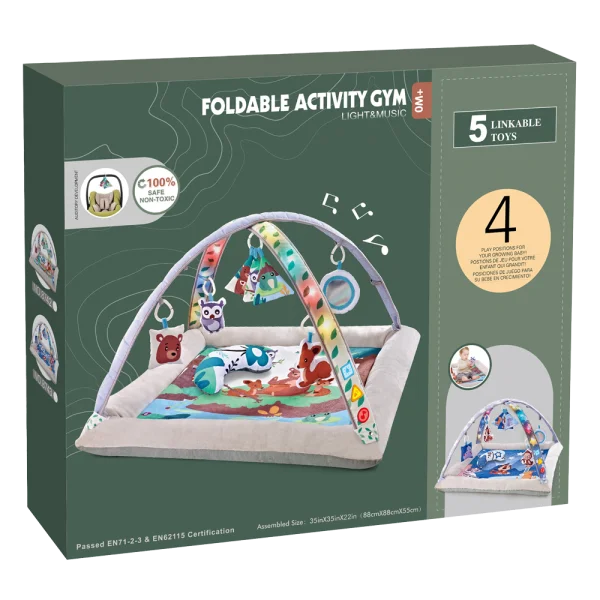 Thảm vải nằm chơi cao cấp chủ đề động vật có nhạc đèn CY593066 C402