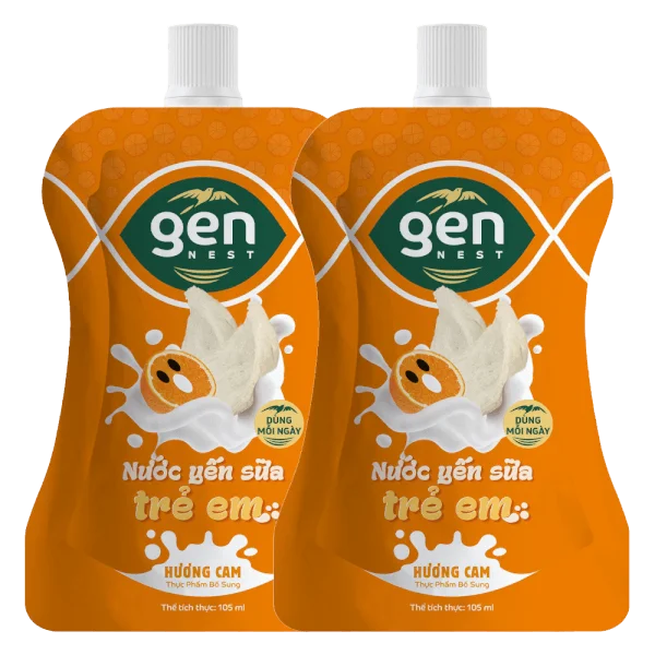 Combo 2 Nước yến sữa trẻ em Gennest hương Cam 105ml