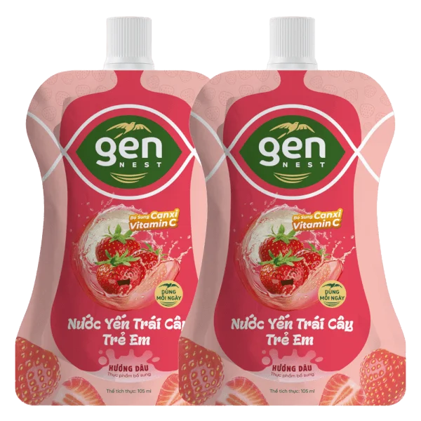 Combo 2 TUI NUOC YEN GENNEST 105ML 5% Trẻ em Hương Dâu