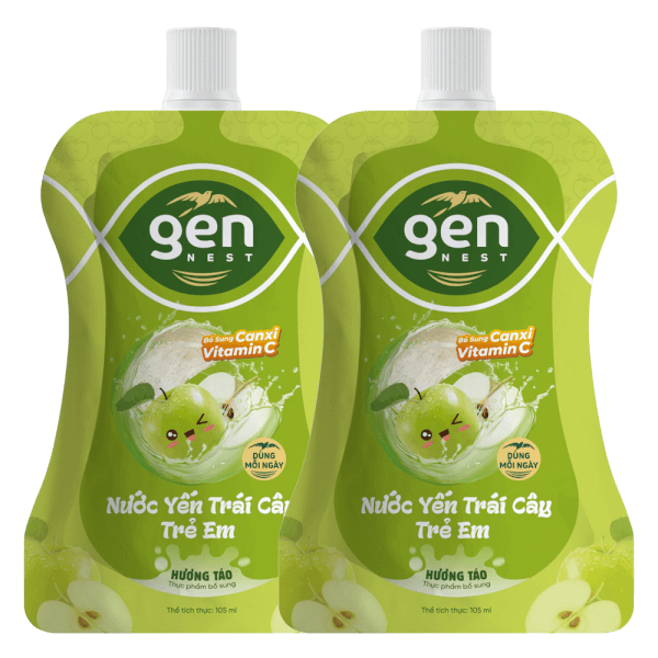 Combo 2 TUI NUOC YEN GENNEST 105ML 5% Trẻ em Hương Táo