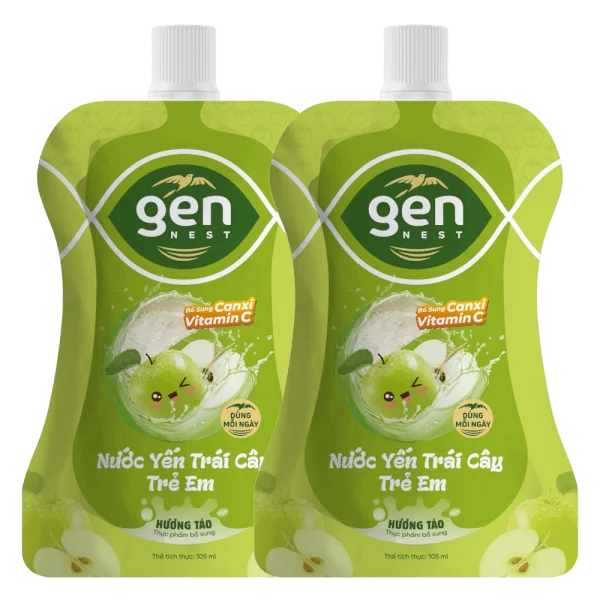 Combo 2 TUI NUOC YEN GENNEST 105ML 5% Trẻ em Hương Táo