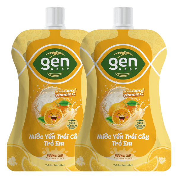 Combo 2 TUI NUOC YEN GENNEST 105ML 5% Trẻ em Hương Cam