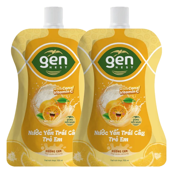 Combo 2 TUI NUOC YEN GENNEST 105ML 5% Trẻ em Hương Cam