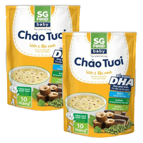 Combo 2 Cháo tươi Baby lươn đậu xanh 240g, SG Food