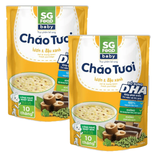 Combo 2 Cháo tươi Baby lươn đậu xanh 240g, SG Food