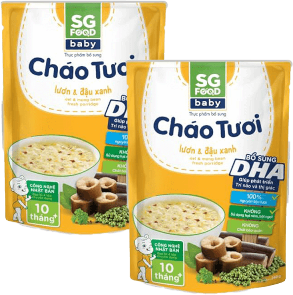 Combo 2 Cháo tươi Baby lươn đậu xanh 240g, SG Food