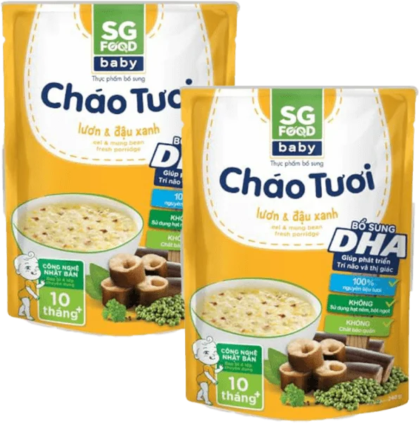 Combo 2 Cháo tươi Baby lươn đậu xanh 240g, SG Food