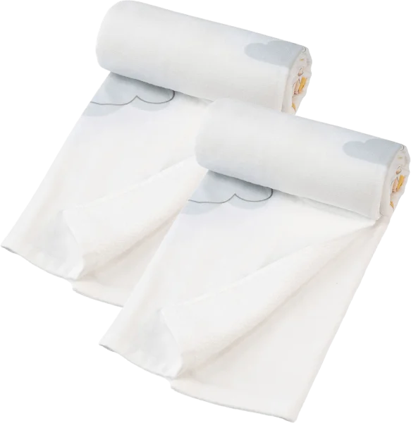 Combo 2 Khăn tắm trẻ em Cotton Hươu cao cổ Animo BM9T (60x120cm,Trắng)
