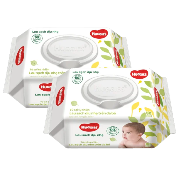 Combo 2 Khăn ướt Huggies 80 miếng