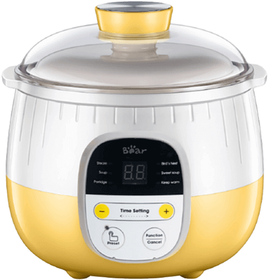 Nồi nấu chậm Bear 0,8L (Vàng, SUBE001, Vi)