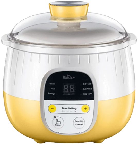Nồi nấu chậm Bear 0,8L (Vàng, SUBE001, Vi)
