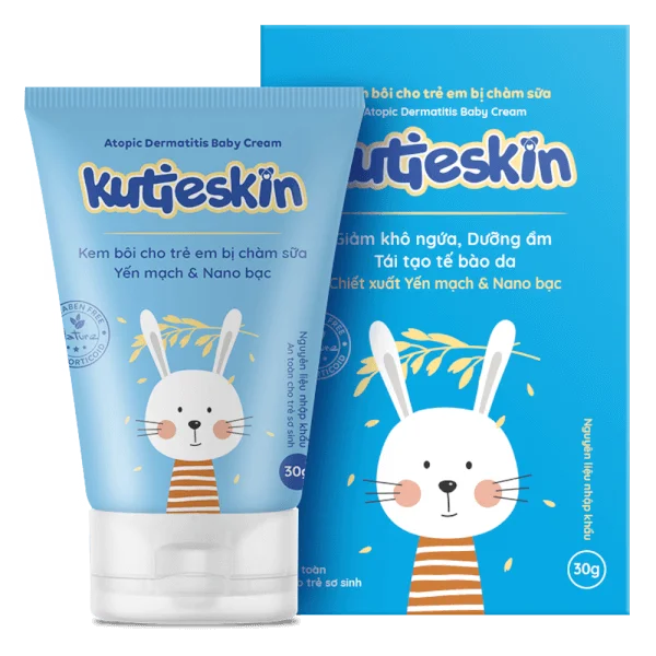 Kem chàm sữa Kutieskin 30g + Kem dưỡng ẩm mềm da cho bé Kutieskin 5g