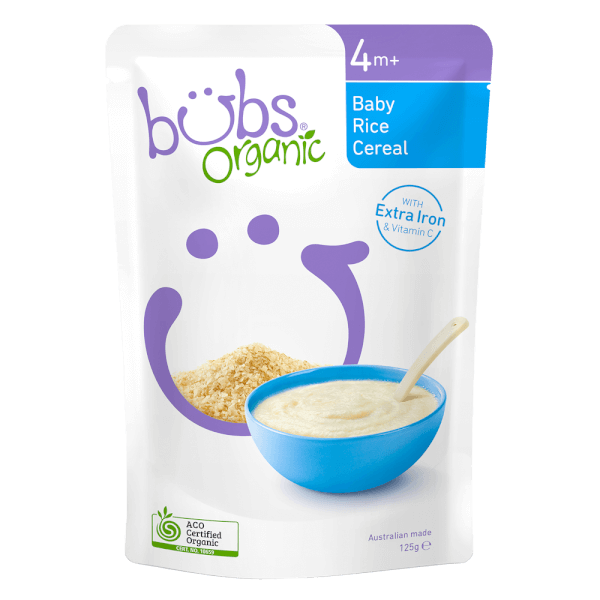 Bột ăn dặm Bubs Organic Baby Rice Cereal