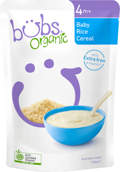 Bột ăn dặm Bubs Organic Baby Rice Cereal