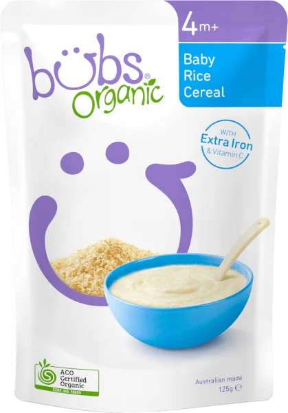 Bột ăn dặm Bubs Organic Baby Rice Cereal