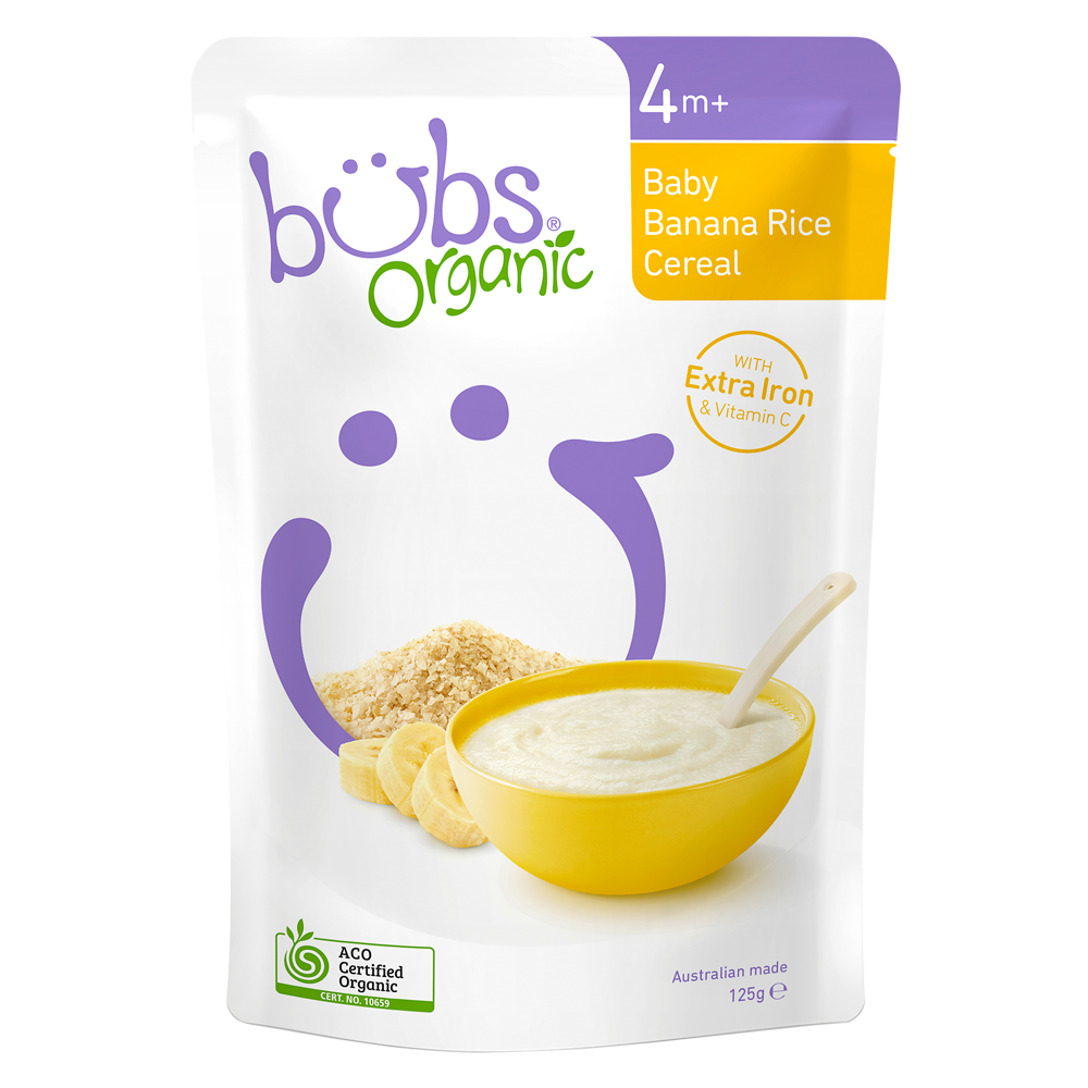 Bột ăn dặm Bubs Organic Baby Banana Rice Cereal giá tốt