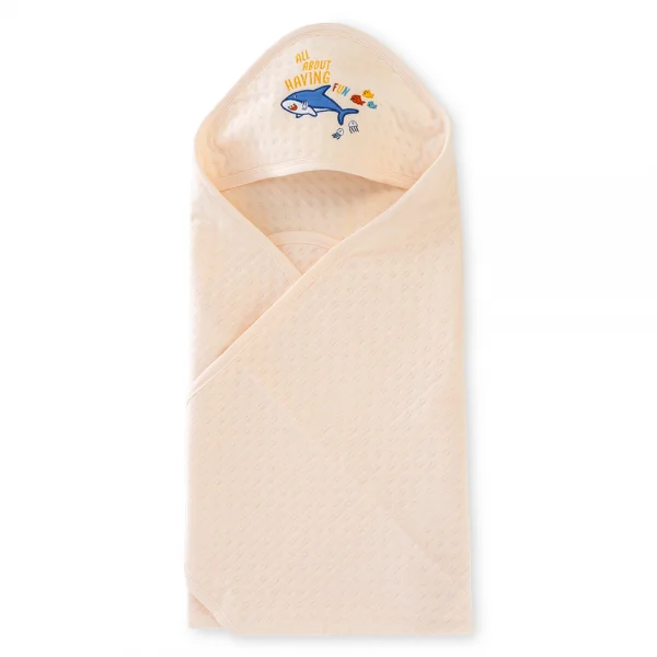 Khăn choàng ủ đa năng 2 trong 1 hình Cá heo Animo T2311_LN001 (80x100cm, Kem)