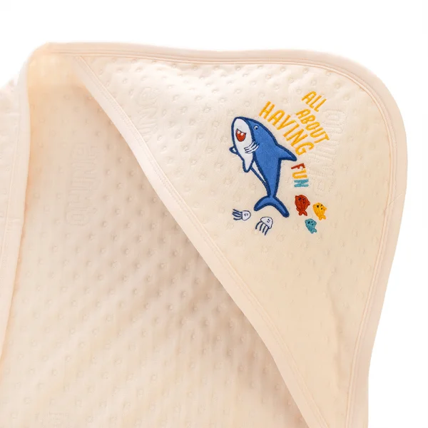 Khăn choàng ủ đa năng 2 trong 1 hình Cá heo Animo T2311_LN001 (80x100cm, Kem)