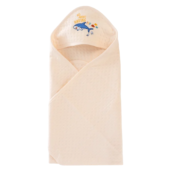 Khăn choàng ủ đa năng 2 trong 1 hình Cá heo Animo T2311_LN001 (80x100cm, Kem)