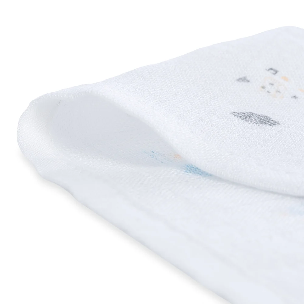 Khăn gạc sợi tre in hình Cú mèo và Nhím Animo HM9X (25x25cm,5 cái)