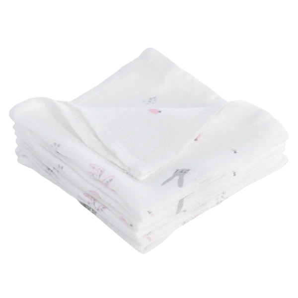 Khăn gạc sợi tre in hình Thỏ con Animo HM9X (25x25cm,5 cái)