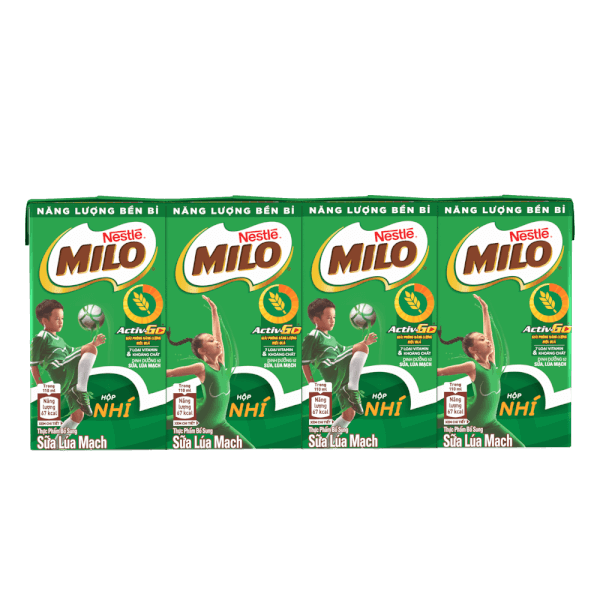 Thực phẩm bổ sung sữa lúa mạch Nestlé Milo 110ml (Lốc 4 hộp)