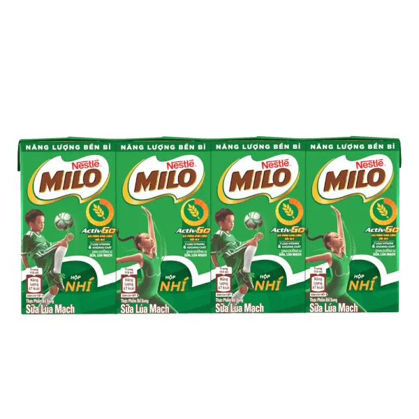 Thực phẩm bổ sung sữa lúa mạch Nestlé Milo 110ml (Lốc 4 hộp)