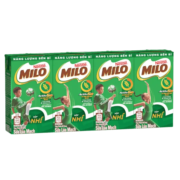 Thực phẩm bổ sung sữa lúa mạch Nestlé Milo 110ml (Lốc 4 hộp)