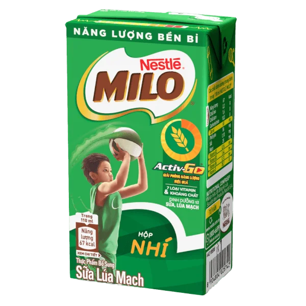 Thực phẩm bổ sung sữa lúa mạch Nestlé Milo 110ml (Lốc 4 hộp)