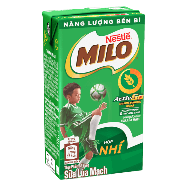 Thực phẩm bổ sung sữa lúa mạch Nestlé Milo 110ml (Lốc 4 hộp)