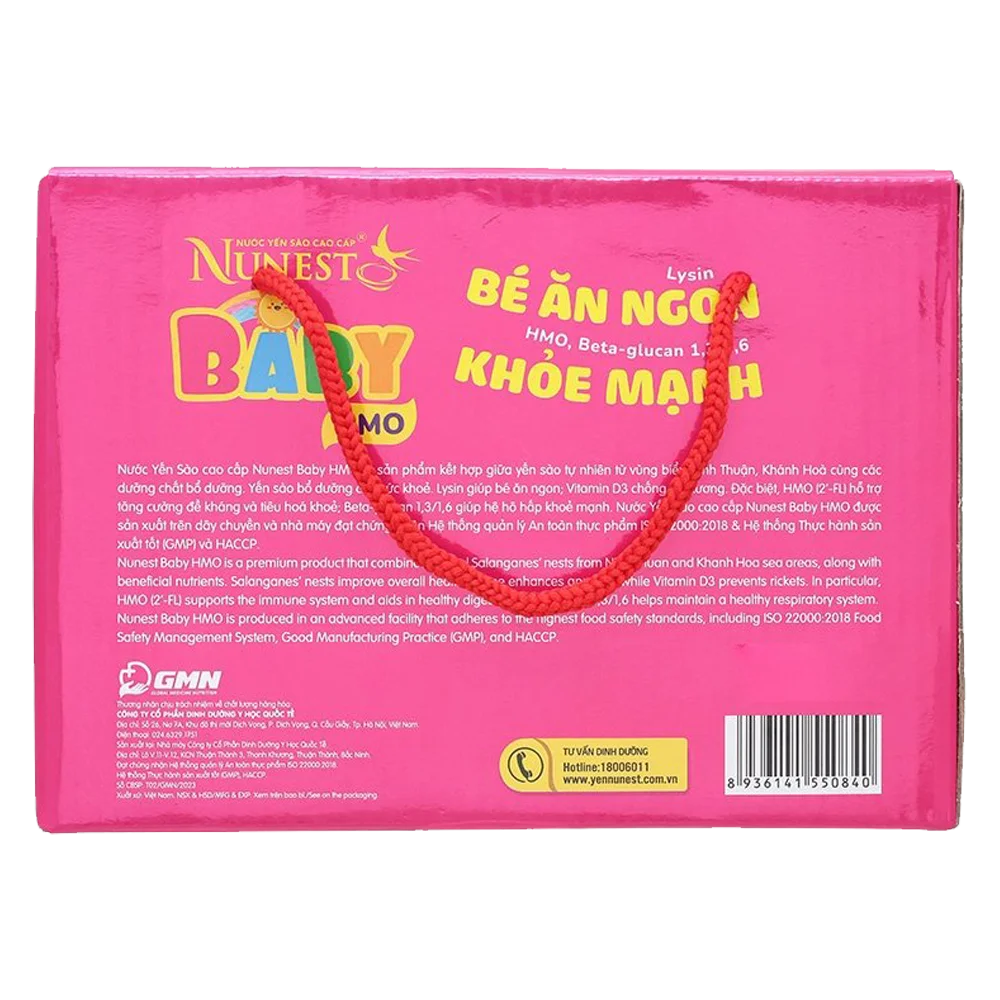 Lốc nước Yến Nunest Kid Baby 26% yến - bổ sung HMO - Lốc 8 lọ (KM 6+2)