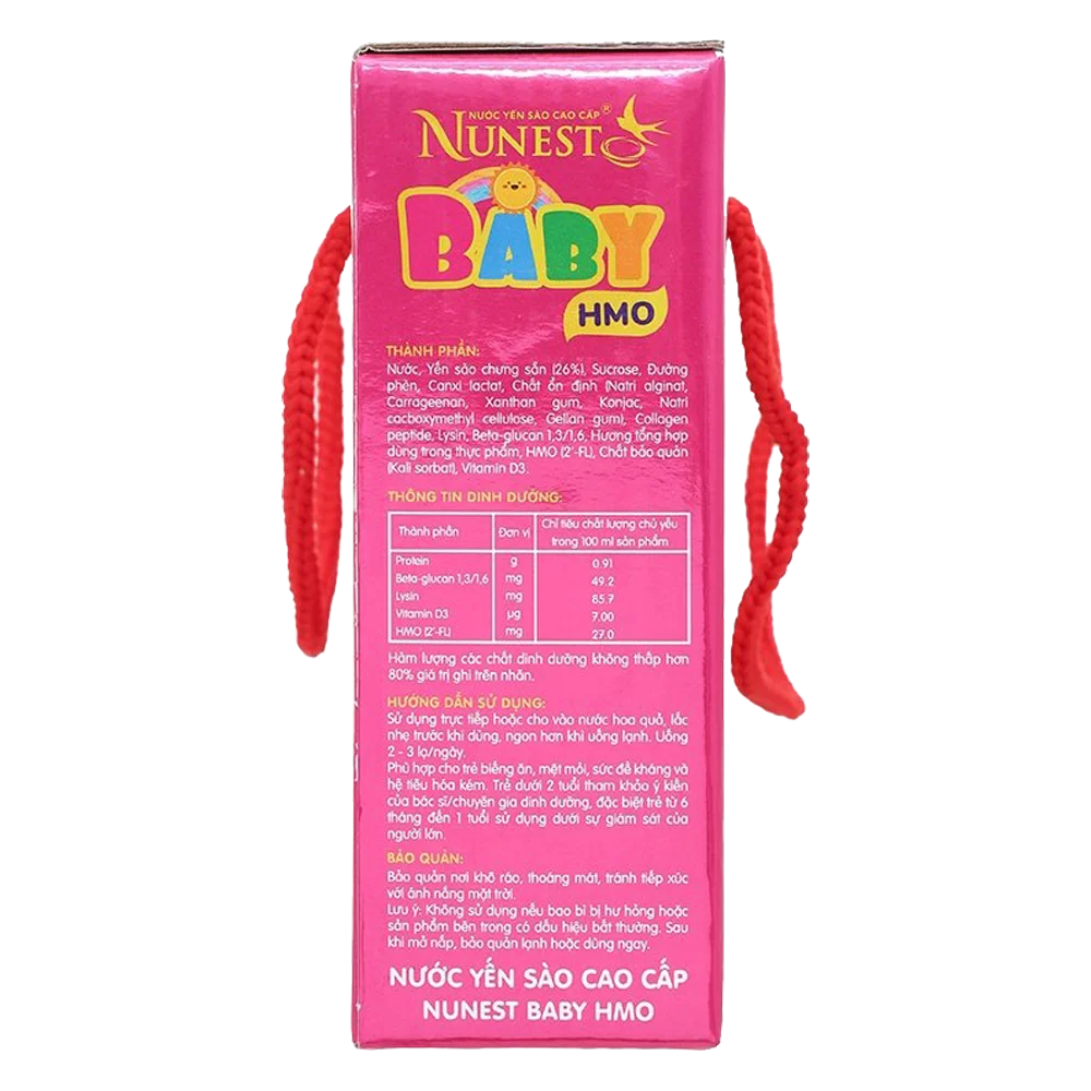 Lốc nước Yến Nunest Kid Baby 26% yến - bổ sung HMO - Lốc 8 lọ (KM 6+2)