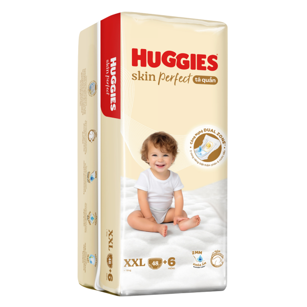 Tã quần Huggies SkinPerfect Pants (XXL, >15kg, 48+6 miếng) (giao bao bì ngẫu nhiên)