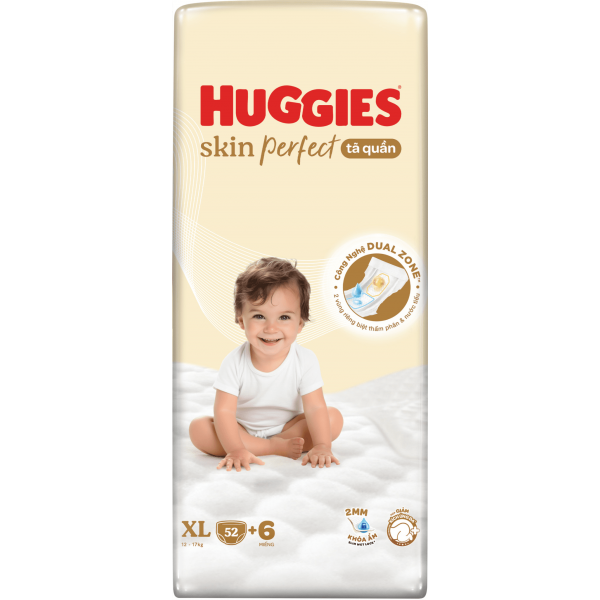 Tã quần Huggies SkinPerfect Pants (XL, 12-17kg, 52+6 miếng)