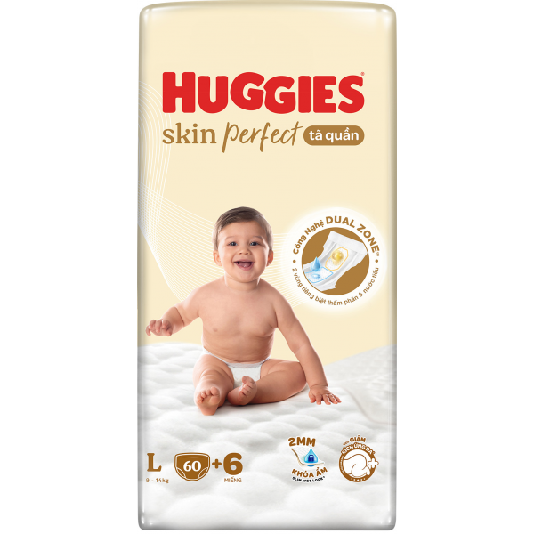 Tã quần Huggies SkinPerfect Pants (L, 9-14kg, 60+6 miếng)