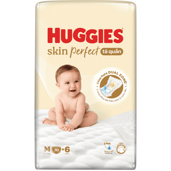 Tã quần Huggies SkinPerfect Pants (M, 6-11kg, 70+6 miếng)