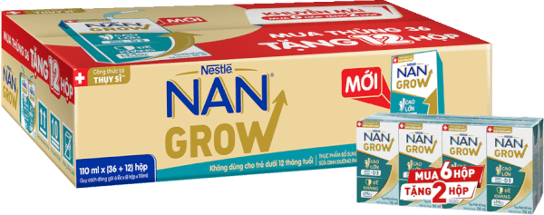 Thùng thực phẩm bổ sung Nestlé NANGROW 6 (8x110ml) Mua 6 tặng 2