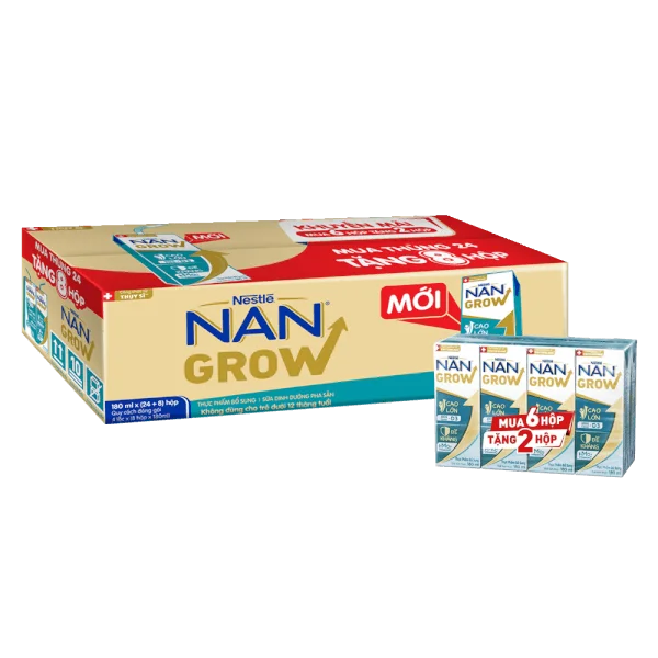 Thùng thực phẩm bổ sung Nestlé NANGROW 4 (8x180ml) Mua 6 tặng 2