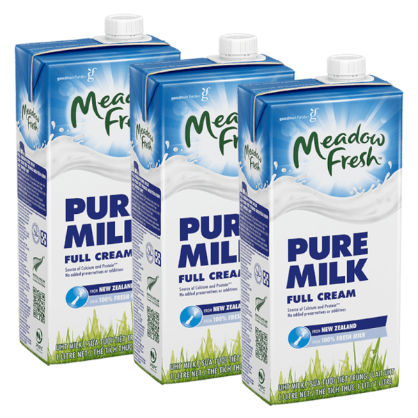 Combo 3 Sữa tươi tiệt trùng Nguyên kem nhãn hiệu Meadow Fresh 1x12L