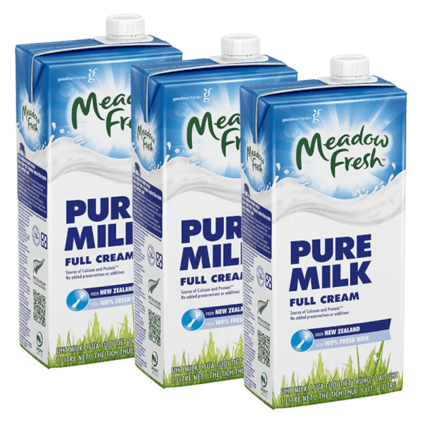 Combo 3 Sữa tươi tiệt trùng Nguyên kem nhãn hiệu Meadow Fresh 1x12L